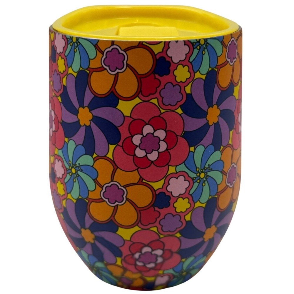 Wine Tumbler Floral Benefit Cosmetics San Francisco‎ 2022 Branded Retro New